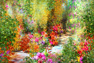 Abstract Flowers Watercolor Painting & Illustrations
