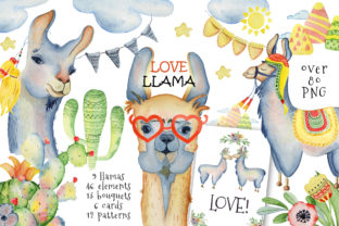Cute Llamas. Watercolor Animals Clipart Review
