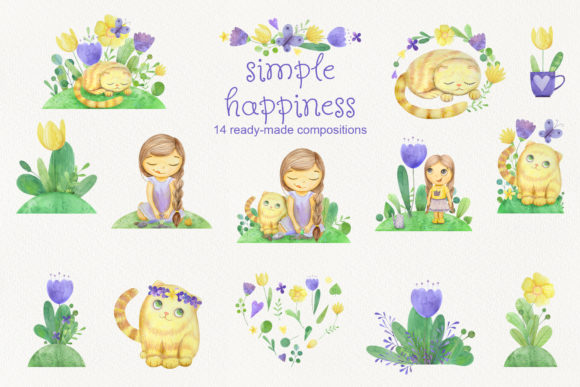 Cute Watercolor Illustrations for Branding