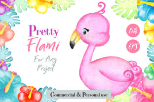 Flamingo Watercolor Clip Art & Illustrations