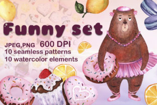 Funny Watercolor Set: Playful Illustrations