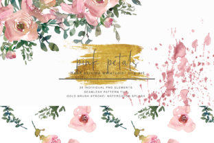 Hand Painted Watercolor Blush Pink Flowe Illustrations