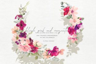 Hand Painted Watercolor Floral Wreath Illustrations