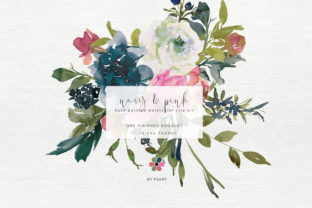Hand Painted Watercolor Peony Bouquet Illustrations