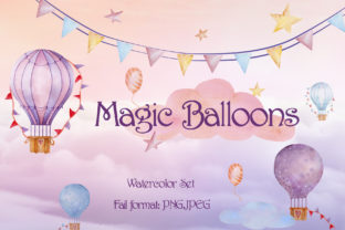 Magic Balloons Watercolor Set Illustrations