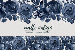 Matte Indigo Rose Clipart & Illustrations