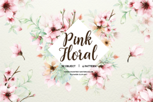 Pink Floral - Sakura Watercolor Set & Illustrations