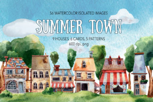 Summer Town Watercolor Illustrations Review