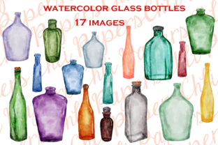 Watercolor Bottles: Soft Illustrations for Crafts