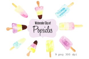 Watercolor Clip Art Popsicles: Summer Illustrations