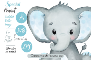 Watercolor Elephant Illustrations for Design
