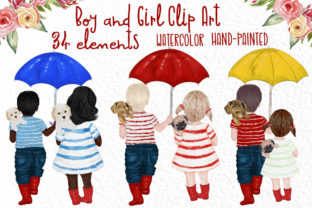 Watercolor Kids Illustrations for Branding