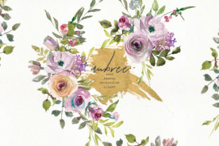 Watercolor Mauve Flower Clipart & Illustrations