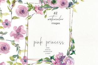 Watercolor Mauve Rose Clipart & Illustrations