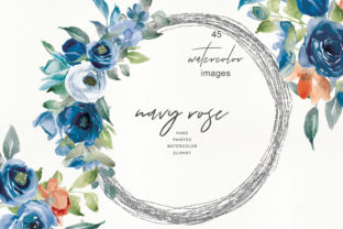 Watercolor Nave Rose Clipart & Illustrations