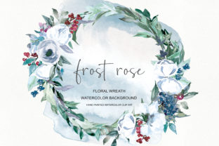 Watercolor White Rose Wreath Clipart & Illustrations